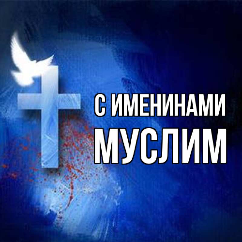 Открытка с именем, Муслим, С именинами