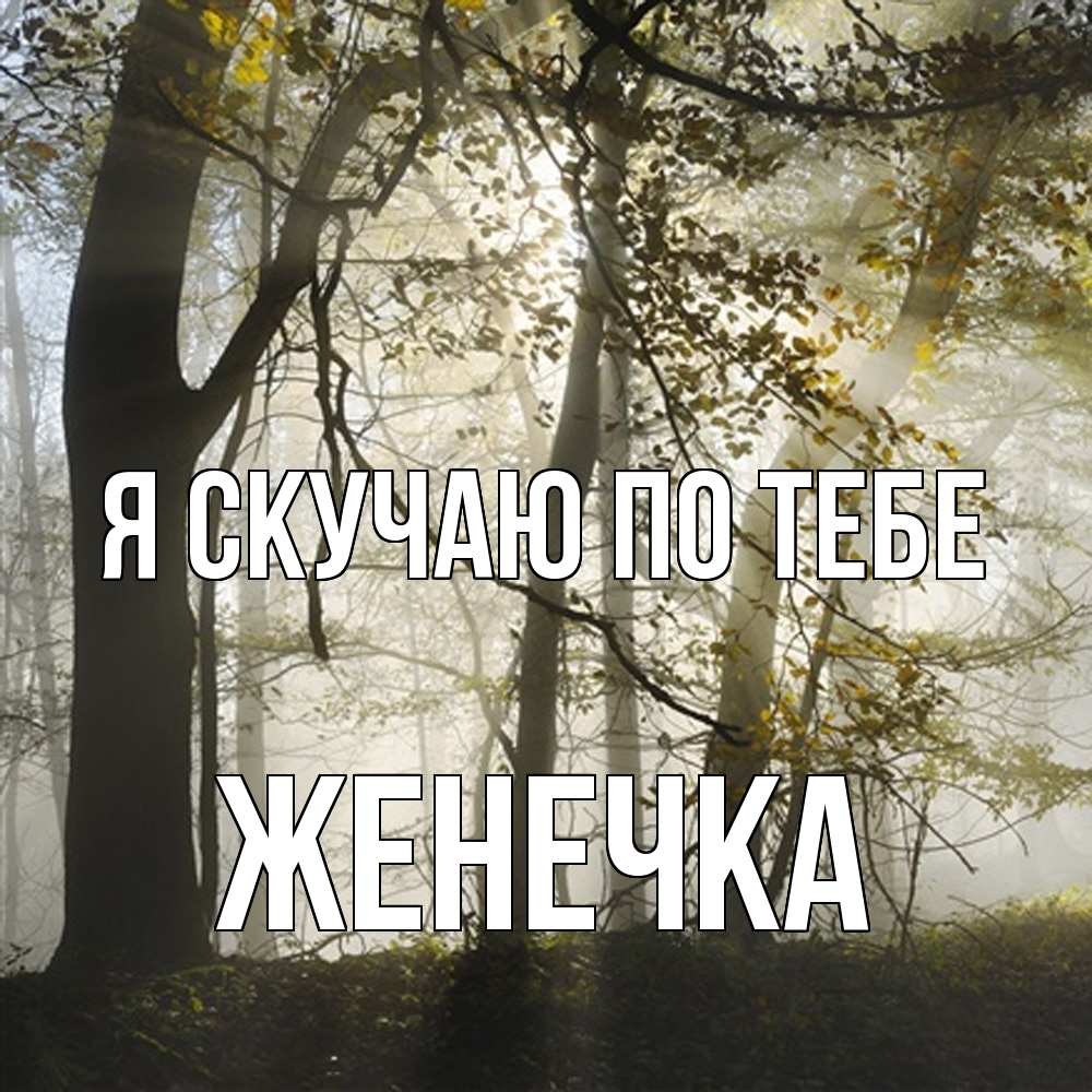 Открытка  с именем. Женечка, Я скучаю по тебе  