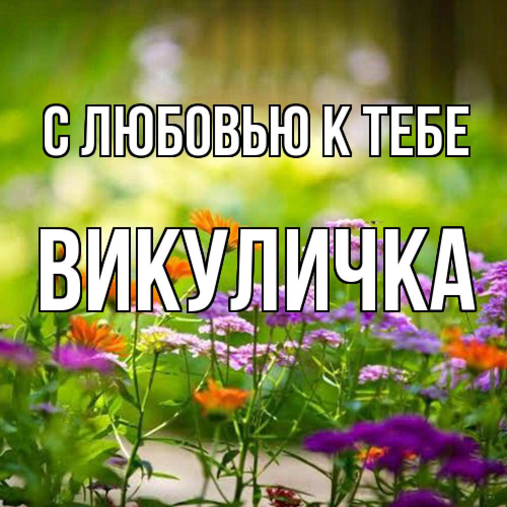 Открытка  с именем. Викуличка, С любовью к тебе  