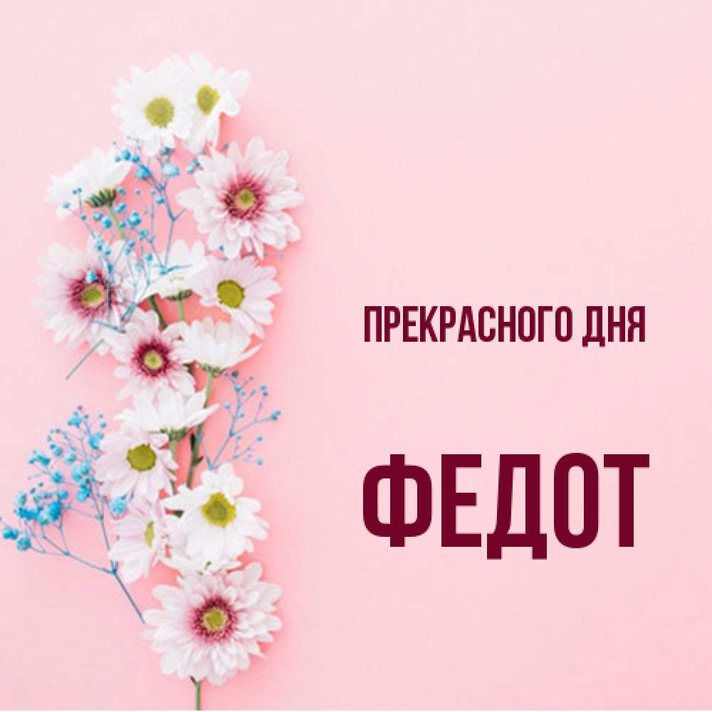 Открытка  с именем. Федот, Прекрасного дня  